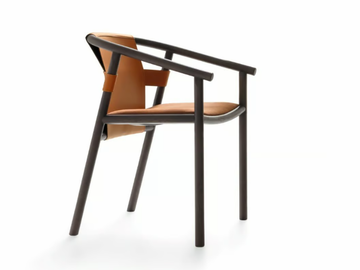 ISA - Chair with armrests in wood and leather by Ditre Italia - view 3